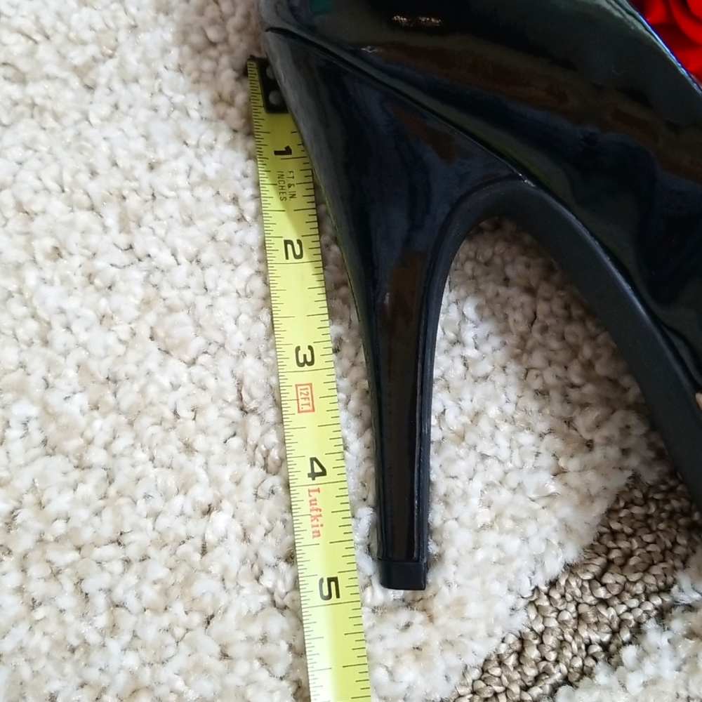 Black/nude retro style stiletto 7.5 - Picture 4 of 9